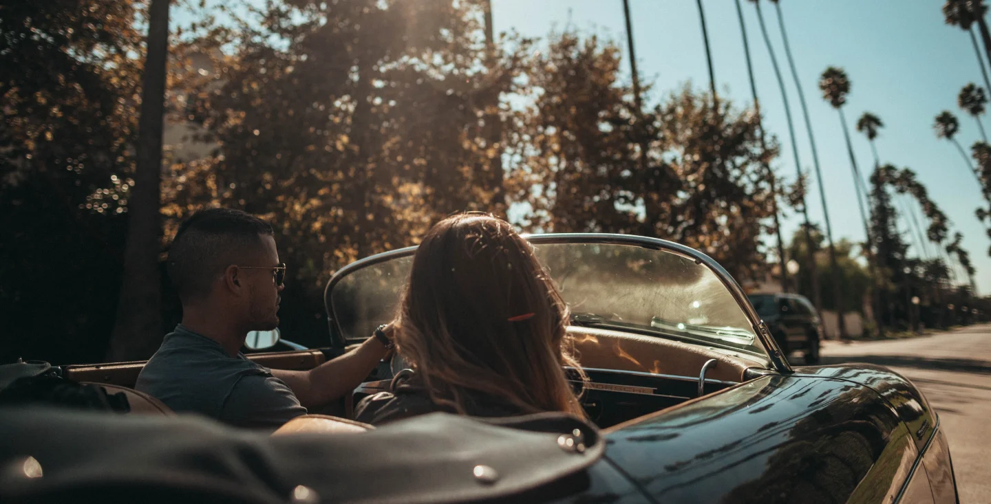 Couple enjoying the landscape.